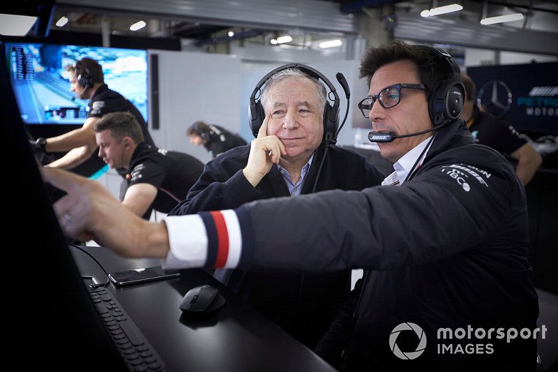 Jean Todt, President, FIA, Toto Wolff, Mercedes AMG