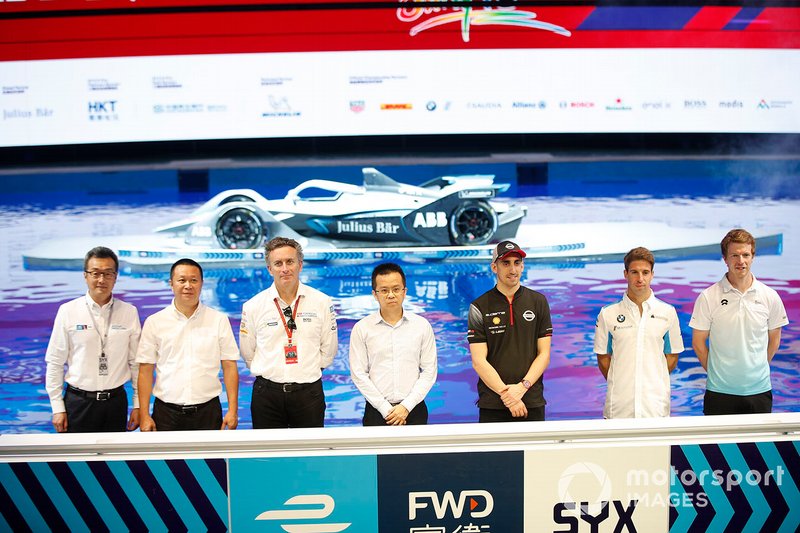 Alejandro Agag, CEO, Formula E, Sébastien Buemi, Nissan e.Damss, Antonio Felix da Costa, BMW I Andretti Motorsports, Oliver Turvey, NIO Formula E Team