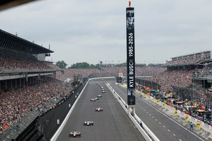 Tribute to Kyle Busch during Indy 500 race