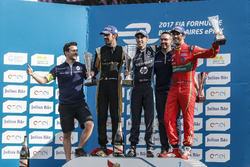 Podium: Race winner Sébastien Buemi, Renault e.Dams; second place Jean-Eric Vergne, Techeetah; third place Lucas di Grassi, ABT Schaeffler Audi Sport