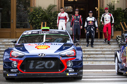 Kris Meeke, Citroën World Rally Team; Thierry Neuville, Hyundai Motorsport; Sébastien Ogier, M-Sport; Jari-Matti Latvala, Toyota Racing