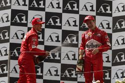 Podium: race winner Michael Schumacher, Ferrari, second place Rubens Barrichello, Ferrari