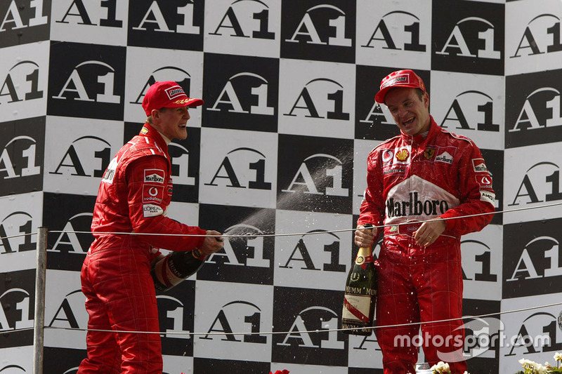 1. Michael Schumacher, Ferrari; 2. Rubens Barrichello, Ferrari