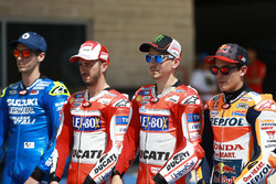 Alex Rins, Team Suzuki MotoGP, Andrea Dovizioso, Ducati Team, Jorge Lorenzo, Ducati Team, Marc Marquez, Repsol Honda Team
