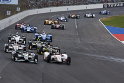 Josef Newgarden, Team Penske Chevrolet, Tristan Vautier, Dale Coyne Racing Honda