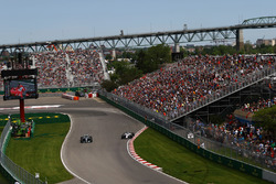 Valtteri Bottas, Mercedes-Benz F1 W08 and Lance Stroll, Williams FW40