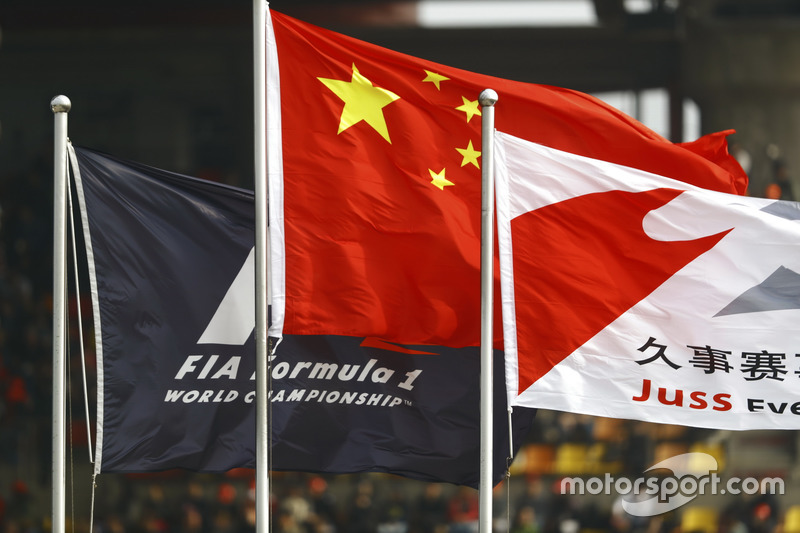 Flags fly at the Shanghai International circuit