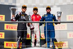 Podium: race winner Charles Leclerc, PREMA Powerteam, second place Artem Markelov, RUSSIAN TIME, third place Oliver Rowland, DAMS