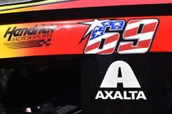 Nicky Hayden decal on the car of Dale Earnhardt Jr., Hendrick Motorsports Chevrolet