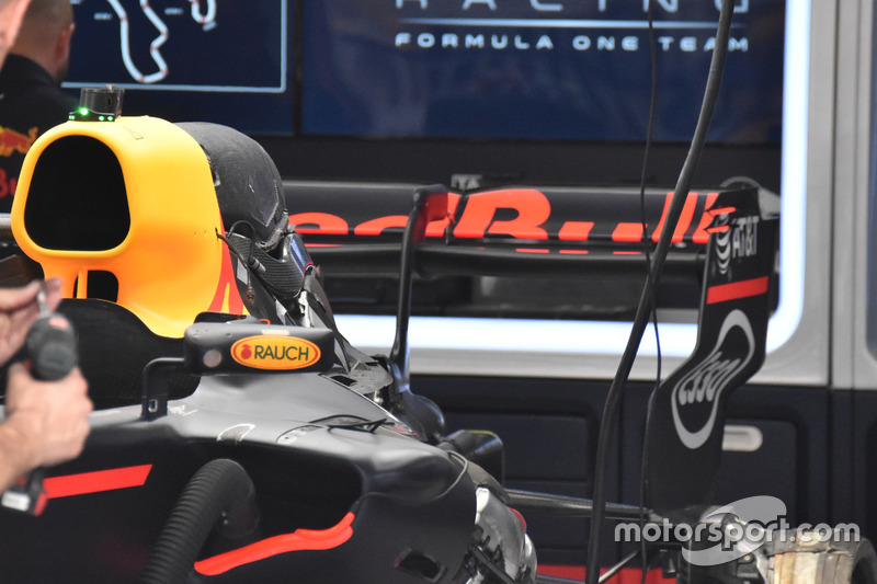 Dettaglio posteriore della monoposto di Max Verstappen, Red Bull Racing RB13