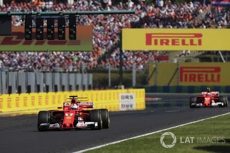 Sebastian Vettel, Ferrari SF70H, Kimi Raikkonen, Ferrari SF70H