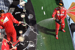 Podium: race winner Sebastian Vettel, Ferrari
