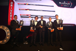 2016 Sprint Cup Overall Drivers, Enzo Ide, champion, Christopher Mies, 2nd place, Dominik Baumann, Maximilian Buhk, 3rd place with Hugo da Silva, Blancpain Events Specialist