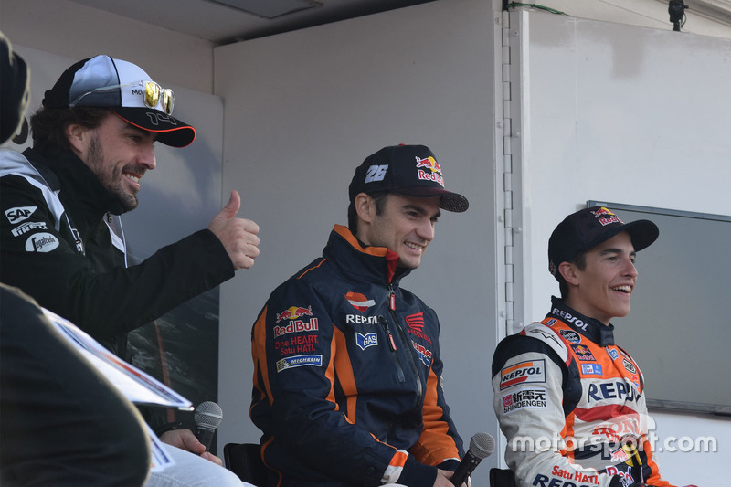 Fernando Alonso, Dani Pedrosa y Marc Márquez