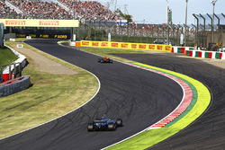 Valtteri Bottas, Mercedes AMG F1 W08, chases Daniel Ricciardo, Red Bull Racing RB13