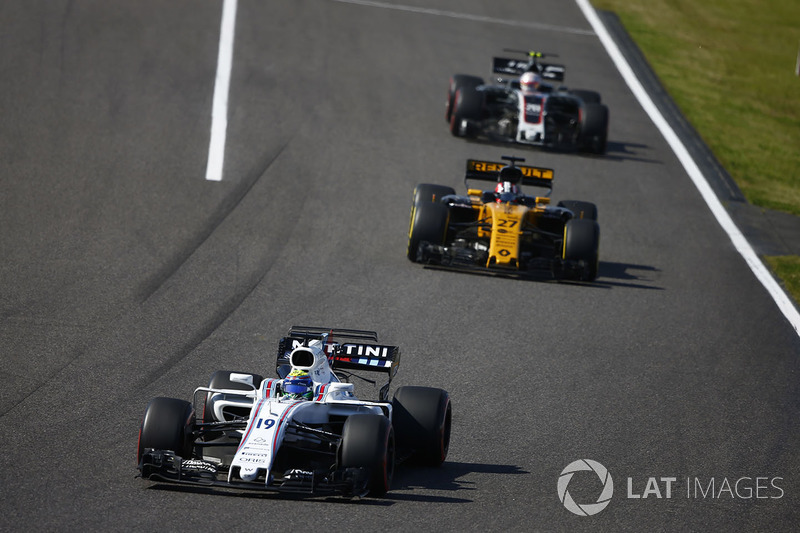 Felipe Massa, Williams FW40, Nico Hulkenberg, Renault Sport F1 Team RS17, Kevin Magnussen, Haas F1 T