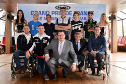 Fabio Quartararo, Johann Zarco, Loris Baz, Jules Danilo, Jonas Folger, Stéphane Paulus, Handi Free Riders president, Emiliano Malagoli, Di. Di. Diversamente Disabili president, Jacques Bolle, French federation president, Claude Michy, promoter, Kevin Simonato, vice-president Handi Free Riders