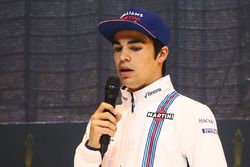 Lance Stroll visits the F1 Racing stand