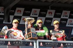 Podium: race winner Shane van Gisbergen, Triple Eight Race Engineering Holden, second place Scott McLaughlin, Team Penske Ford, third place Chaz Mostert, Rod Nash Racing Ford