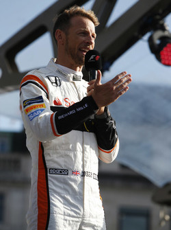 Jenson Button, McLaren, on stage