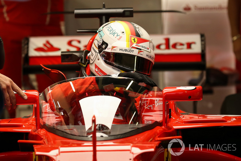 Sebastian Vettel, Ferrari SF70H, cockpit shield