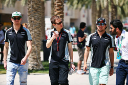 Nico Hulkenberg, Sahara Force India F1, Will Hings, Sahara Force India F1 Press Officer and Sergio P