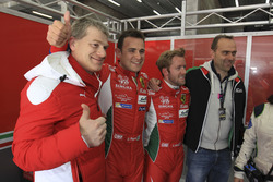 LMGTE Pro class polesitter Sam Bird, Davide Rigon, AF Corse celebrates