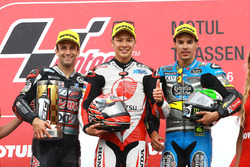 Podium: winner Takaaki Nakagami, Honda Team Asia, second place Johann Zarco, Ajo Motorsport, third place Franco Morbidelli, Marc VDS