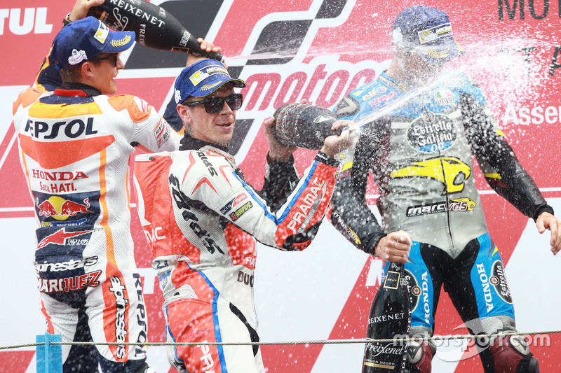 Podio: el ganador Jack Miller, Marc VDS Racing Honda, segundo Marc Marquez, Repsol Honda Team, terce