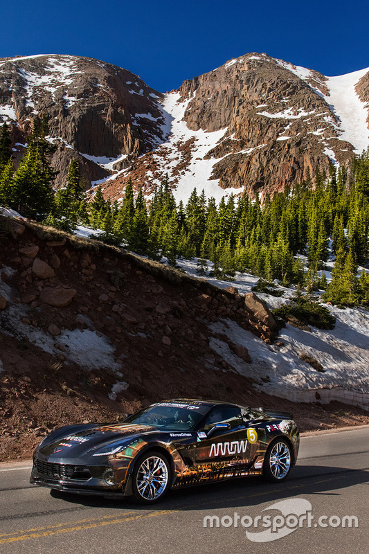 Sam Schmidt drives a Chevrolet Corvette up Pikes Peak