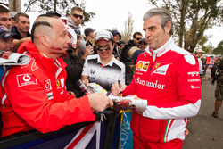 Maurizio Arrivabene, Ferrari Team Principal signs autographs for the fans