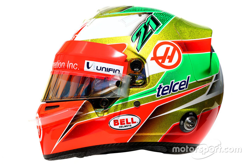 The helmet of Esteban Gutierrez, Haas F1 Team