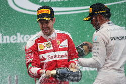 Sebastian Vettel, Ferrari fête sa seconde place sur le podium