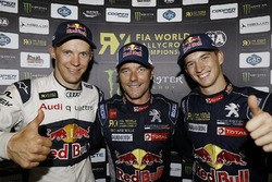 Podium: race winner Sébastien Loeb, Team Peugeot Hansen, Mattias Ekström, EKS RX, Münnich Motorsport