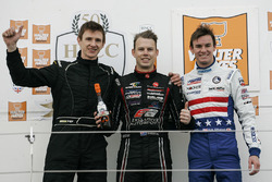 Podium: second place Stephen Daly, winner Scott Andrews, third place Kyle Kirkwood