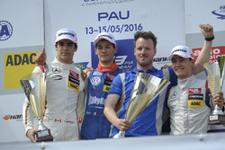 Podium, Lance Stroll Prema Powerteam Dallara F312 Mercedes-Benz, Alessio Lorandi Carlin Dallara