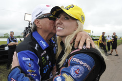 Funny Car winner Courtney Force with father John Force