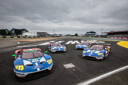 four Ford Chip Ganassi Racing Ford GT pose
