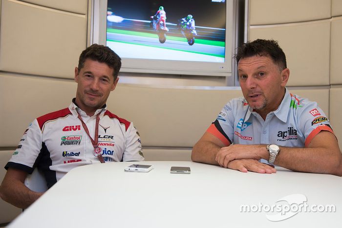Lucio Cecchinello, Team LCR Honda director del equipo y Fausto Gresini, Aprilia Gresini Racing Team 