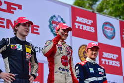 Podium: winner Pietro Fittipaldi, second place Harrison Newey, third place Nikita Troitskiy