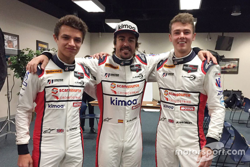 Lando Norris, Fernando Alonso, Phil Hanson, United Autosports