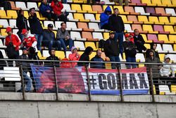 Max Verstappen, Red Bull Racing fans and banner