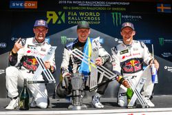 Winner Johan Kristoffersson, Volkswagen Team Sweden, second place Andreas Bakkerud, EKS RX Audi S1, third place Mattias Ekström, EKS RX Audi S1