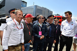 Herbert Kickl, Austrian Interior Minister with Niki Lauda, Mercedes AMG F1 Non-Executive Chairman and Toto Wolff, Mercedes AMG F1 Director of Motorsport