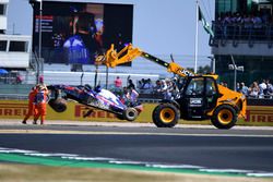 Brendon Hartley, Scuderia Toro Rosso STR13, dopo l'incidente