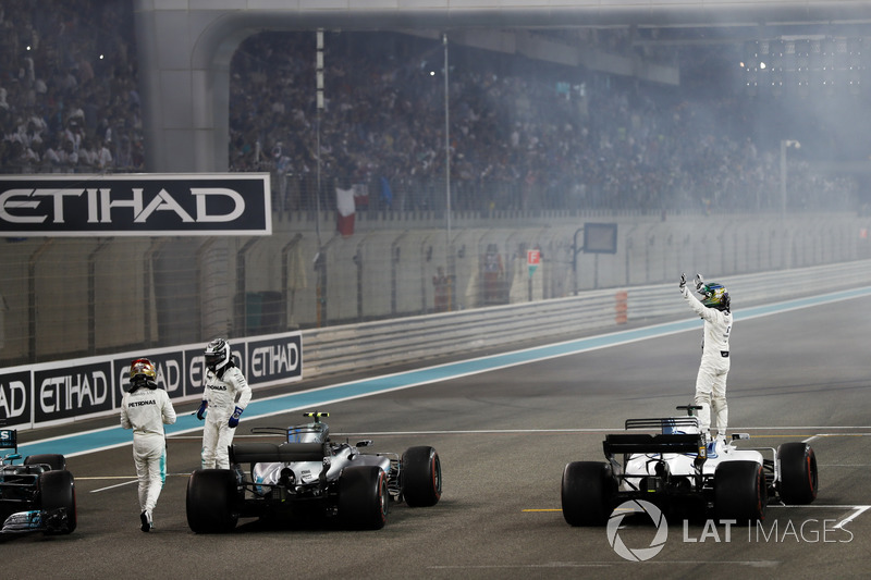 Lewis Hamilton, Mercedes AMG F1, ganador, Valtteri Bottas, Mercedes AMG F1, celebra, Felipe Massa, Williams