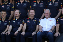 Paul Monaghan, Red Bull Racing Chief Engineer, Christian Horner, Red Bull Racing Team Principal and Dr Helmut Marko, Red Bull Motorsport Consultant at the Red Bull Racing Team photo