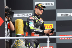 Podio: il secondo classificato Jonathan Rea, Kawasaki Racing