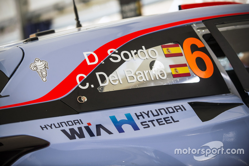 El coche de Dani Sordo, Carlos Del Barrio, Hyundai Motorsport Hyundai i20 Coupe WRC detalle