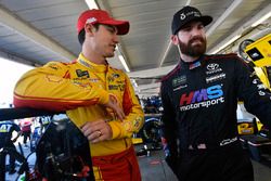 Joey Logano, Team Penske Ford and Corey LaJoie, BK Racing Toyota